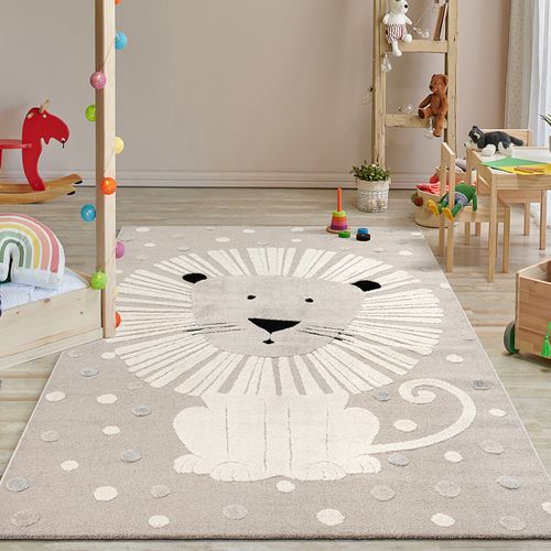 Tapis Jungle Kids Chambre Enfant 3d Résistant - Beige - 80x150 Cm