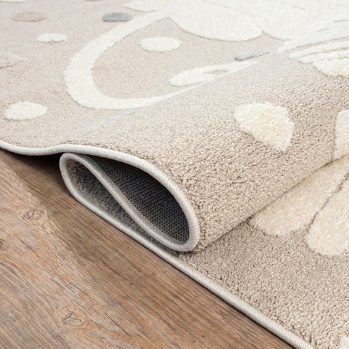 Tapis Jungle Kids Chambre Enfant 3d Résistant - Beige - 140x200 Cm