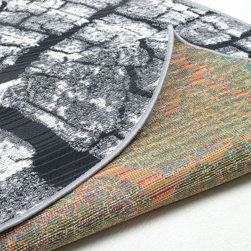 Tapis Pour Intérieur Et Extérieur Aurora Diam 80 Cm - Gris