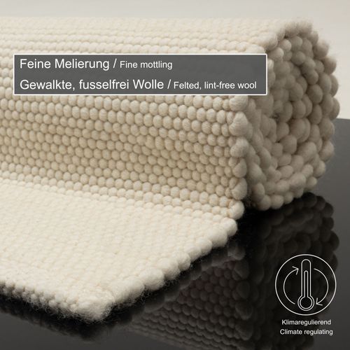 Tapis Réversible En Laine Alpen 90x160 Cm - Beige