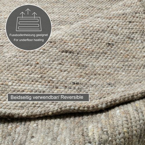 Tapis Réversible En Laine Alpen 190x250 Cm - Marron