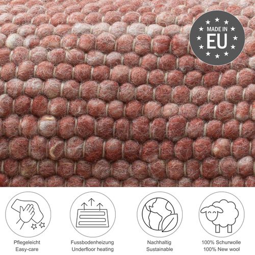 Tapis Réversible En Laine Alpen 190x290 Cm - Rouge