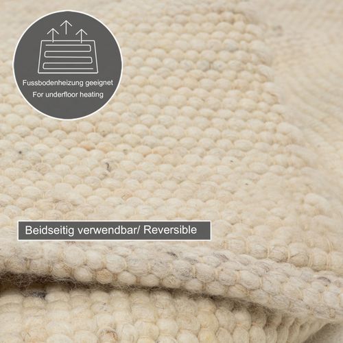 Tapis Réversible En Laine Alpen 40x60 Cm - Crème