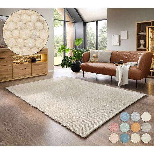 Tapis Réversible En Laine Alpen 70x140 Cm - Crème