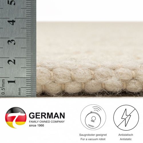 Tapis Réversible En Laine Alpen 140x200 Cm - Crème