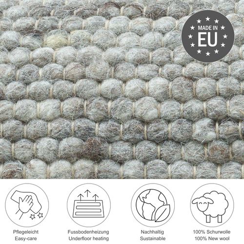 Tapis Réversible En Laine Alpen 70x140 Cm - Beige