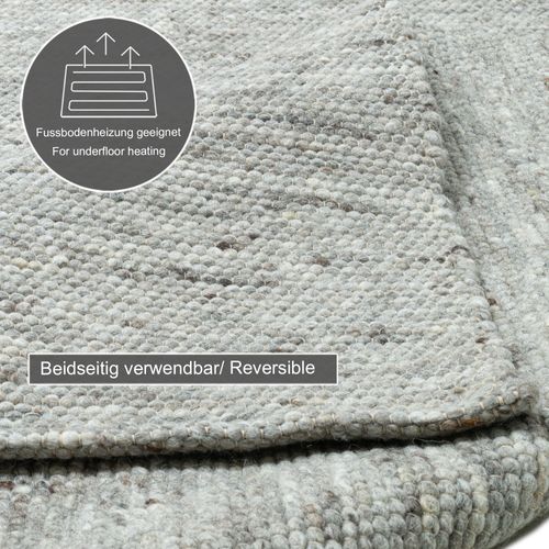 Tapis Réversible En Laine Alpen 190x250 Cm - Beige