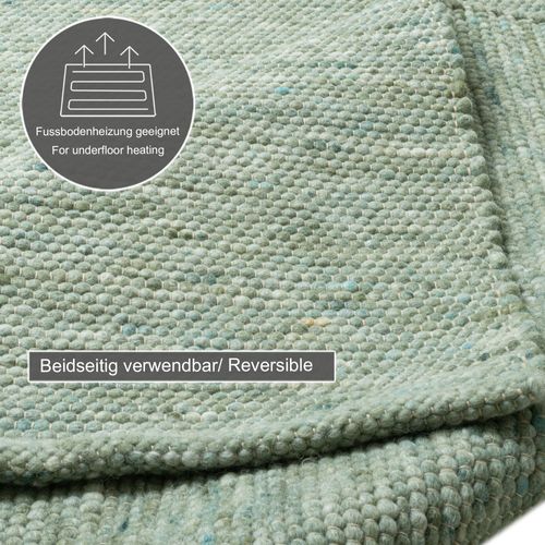 Tapis Réversible En Laine Alpen 90x160 Cm - Vert