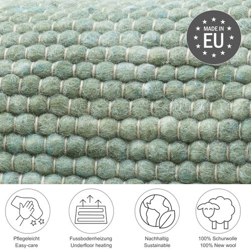 Tapis Réversible En Laine Alpen 170x240 Cm - Vert