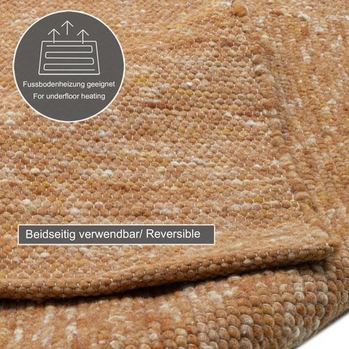 Tapis Réversible En Laine Alpen 140x200 Cm - Terracotta