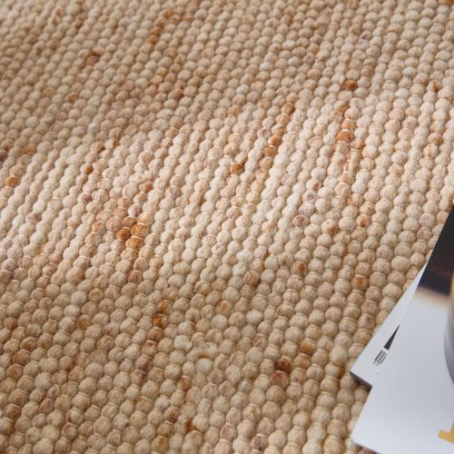 Tapis Réversible En Laine Alpen 70x140 Cm - Beige Foncé