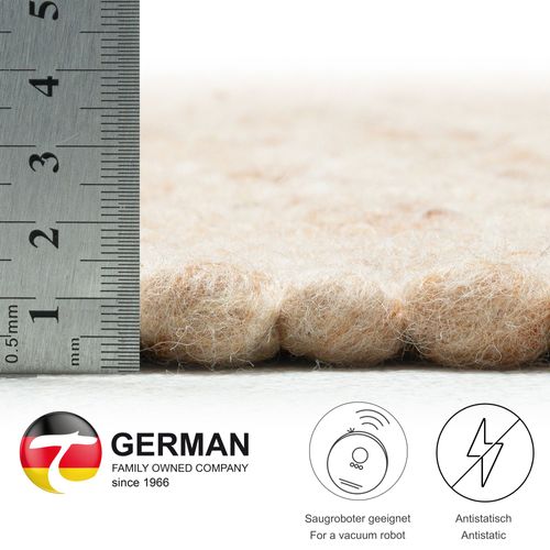 Tapis Réversible En Laine Alpen 190x290 Cm - Beige Foncé