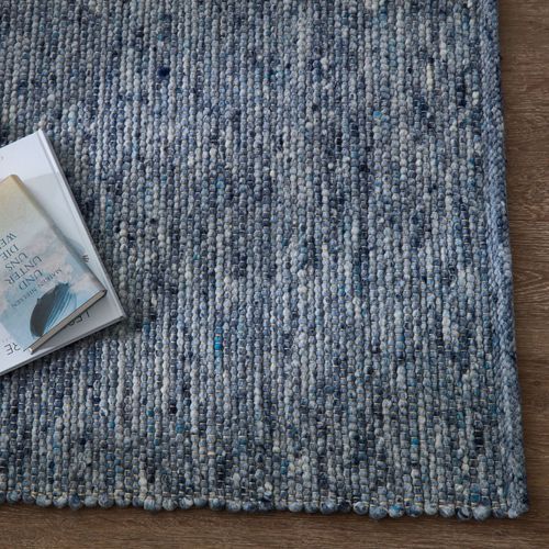 Tapis Réversible En Laine Alpen 90x160 Cm - Bleu