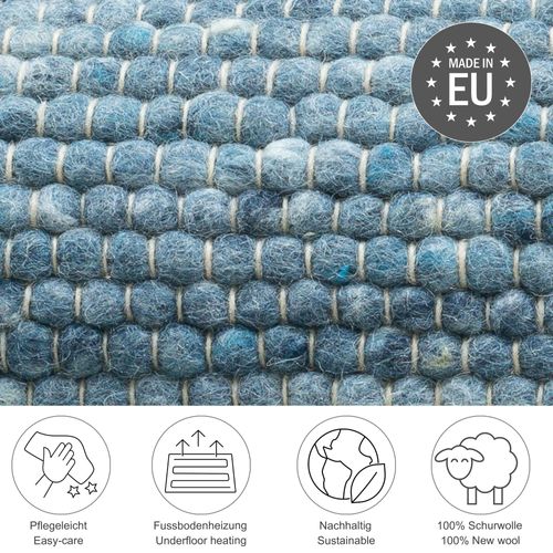 Tapis Réversible En Laine Alpen 190x250 Cm - Bleu