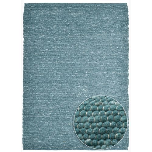 Tapis Réversible En Laine Alpen 190x250 Cm - Bleu Pétrole