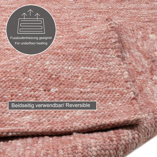 Tapis Réversible En Laine Alpen 70x140 Cm - Rouge