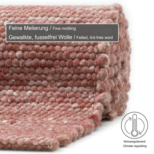 Tapis Réversible En Laine Alpen 70x140 Cm - Rouge