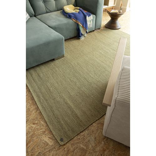 Tapis Fait Main Au Design Uni Forest 70x140 Cm - Vert Sapin