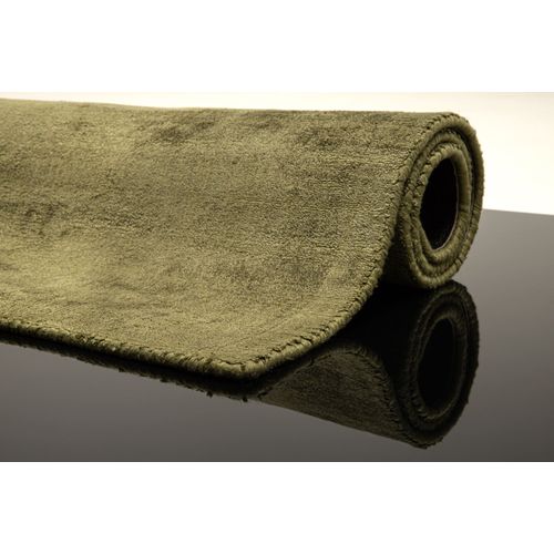 Tapis En Viscose Tissé Main Aspect Vieilli - Shine 85x155 Cm - Vert Sapin