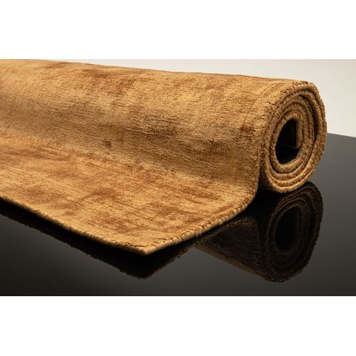 Tapis En Viscose Tissé Main Aspect Vieilli - Shine 85x155 Cm - Ocre