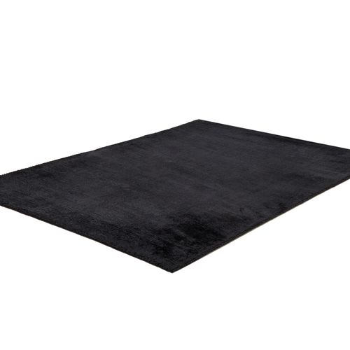 Tapis En Viscose Tissé Main Aspect Vieilli - Shine 160x230 Cm - Noir