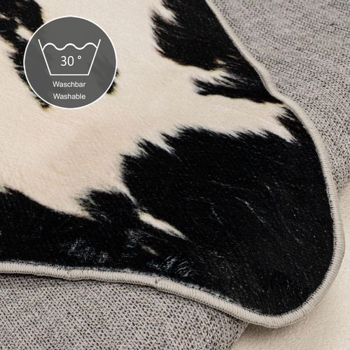 Tapis En Fourrure Synthétique Emilia 70x90 Cm - Noir