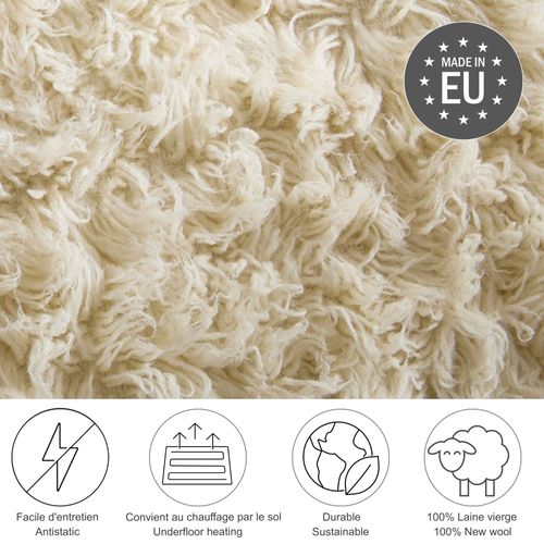 Tapis Flokati Grec Original Flokos 1250 250x300 Cm - Crème