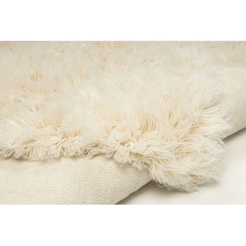 Tapis Flokati Grec Original Flokos XXL 120x120 Cm - Crème