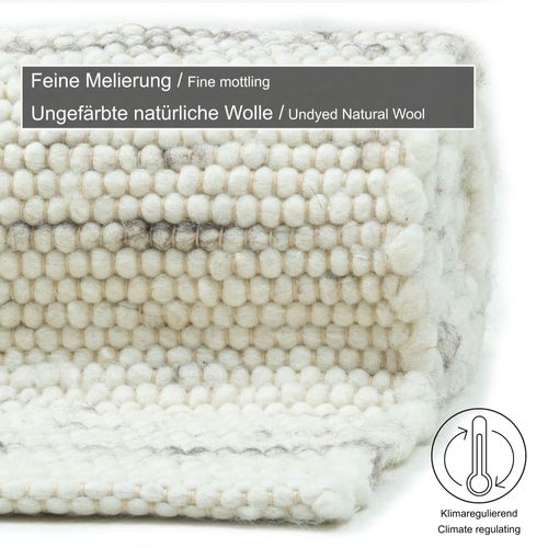 Tapis En Laine Réversible Alm-glück 250x350 Cm - Beige