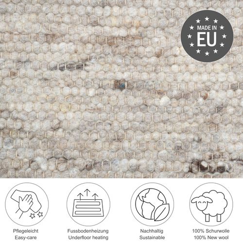 Tapis En Laine Réversible Alm-glück 290x390 Cm - Sable