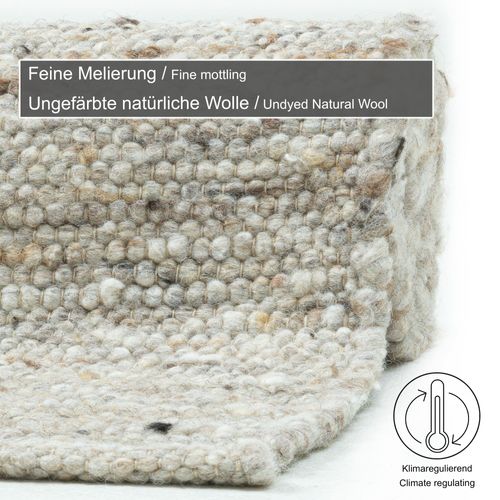 Tapis En Laine Réversible Alm-glück 290x390 Cm - Sable