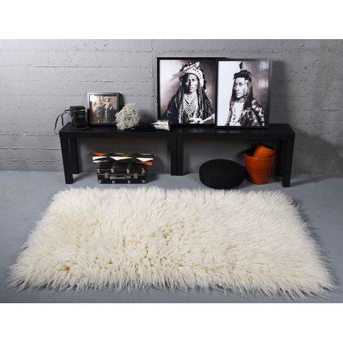Tapis Flokati Grec Original Flokos XXL 140x200 Cm - Crème