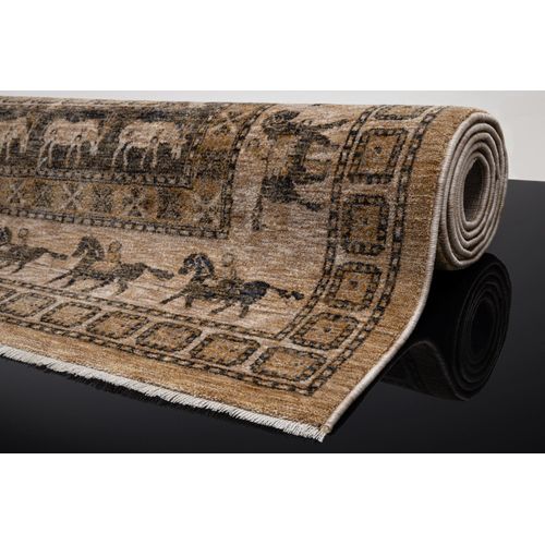 Tapis Tissé à Bordures Beatrice 80x150 Cm - Beige