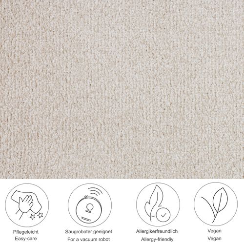 Tapis Simple Au Design Uni Paola 67x120 Cm - Crème