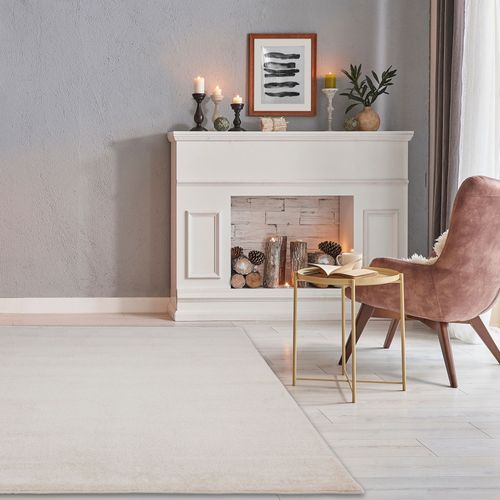 Tapis Simple Au Design Uni Paola 133x190 Cm - Crème