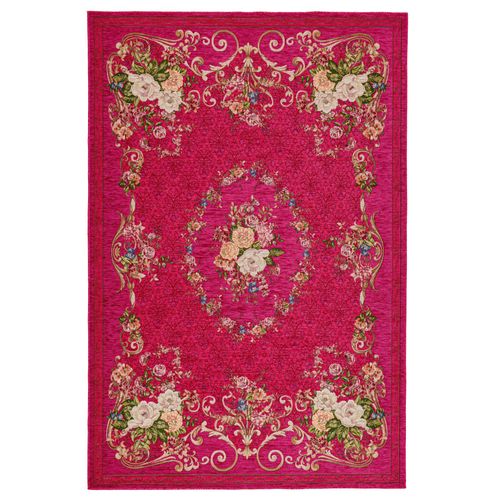 Tapis Floral Tissé Plat Flomi 240x340 Cm - Rose