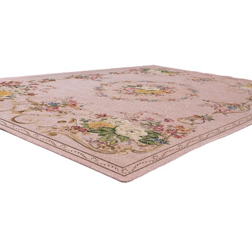 Tapis Floral Tissé Plat Flomi 70x120 Cm - Rose