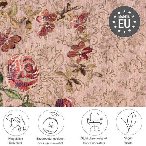 Tapis Floral Tissé Plat Flomi 120x180 Cm - Rose