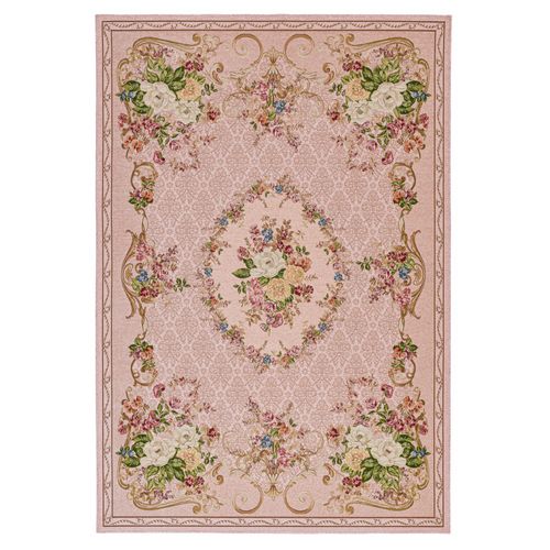 Tapis Floral Tissé Plat Flomi 160x230 Cm - Rose