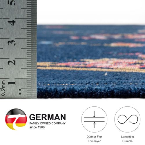 Tapis Floral Tissé Plat Flomi 240x340 Cm - Bleu