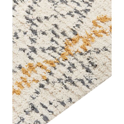 Tapis En Coton 160 X 230 Cm Beige Et Jaune Kadapa
