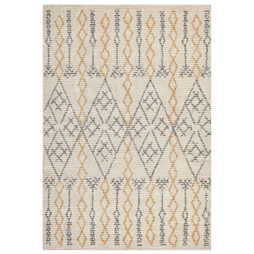 Tapis En Coton 160 X 230 Cm Beige Et Jaune Kadapa