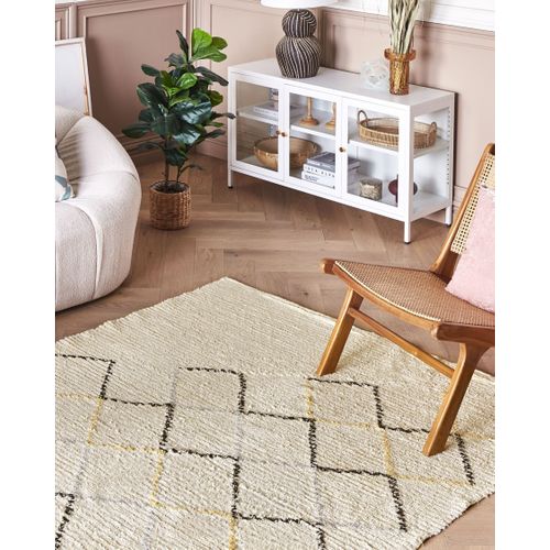 Tapis En Coton 160 X 230 Cm Beige Tezpur