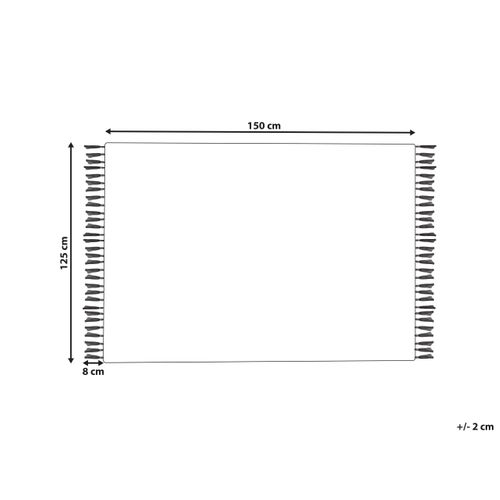 Plaid En Coton 125 X 150 Cm Beige Khari