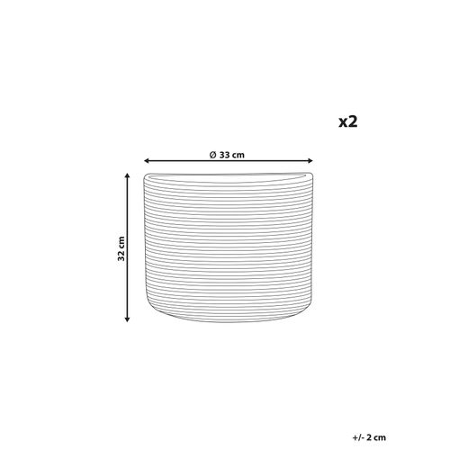 Lot De 2 Paniers En Coton Beige Et Noir 33 Cm Yerkoy