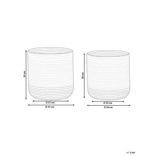 Lot De 2 Paniers En Jute Beige Et Blanc Bulanik