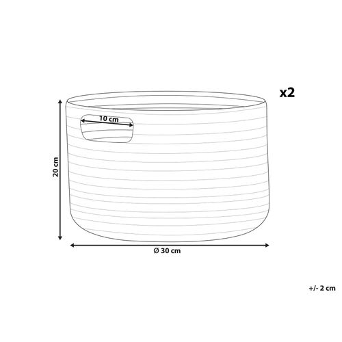 Lot De 2 Paniers En Coton Rose 30 Cm Chiniot