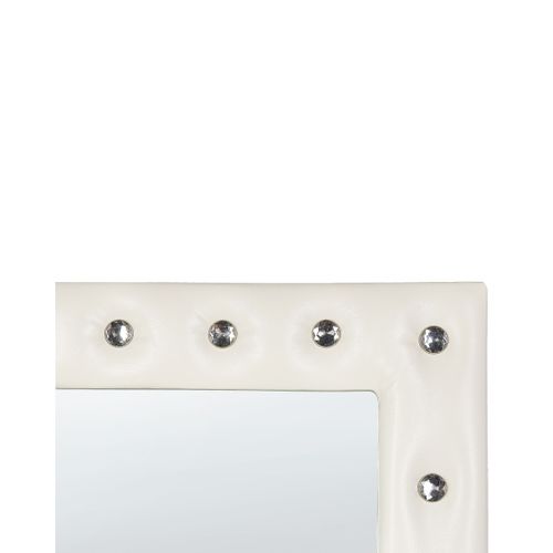 Miroir Sur Pied En Cuir Pu Blanc 50 X 150 Cm Ansouis