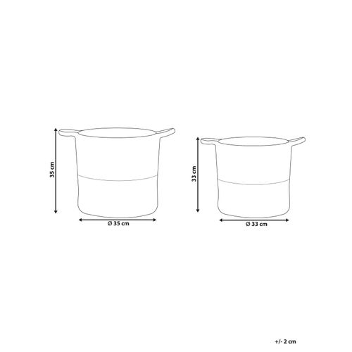 Lot De 2 Paniers En Coton Blanc Et Beige Pazha