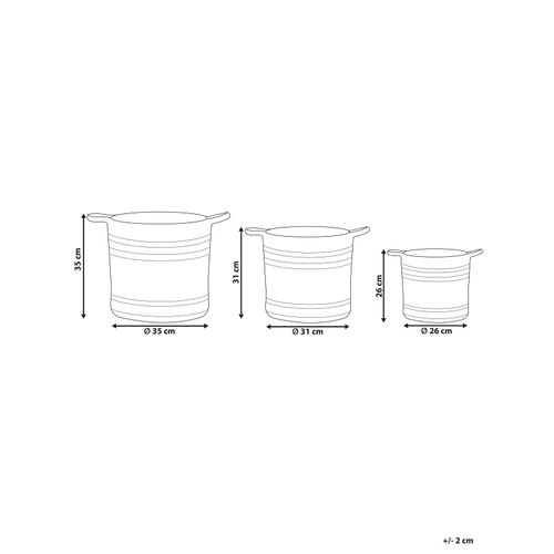 Lot De 3 Paniers En Jute Naturel Et Beige Zhob